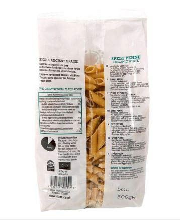 NT# Biona Organic White Spelt Penne 500G -Biona Organic White Spelt Penne is sourced from one of the oldest cultivated grains and an ancient cousin of wheat