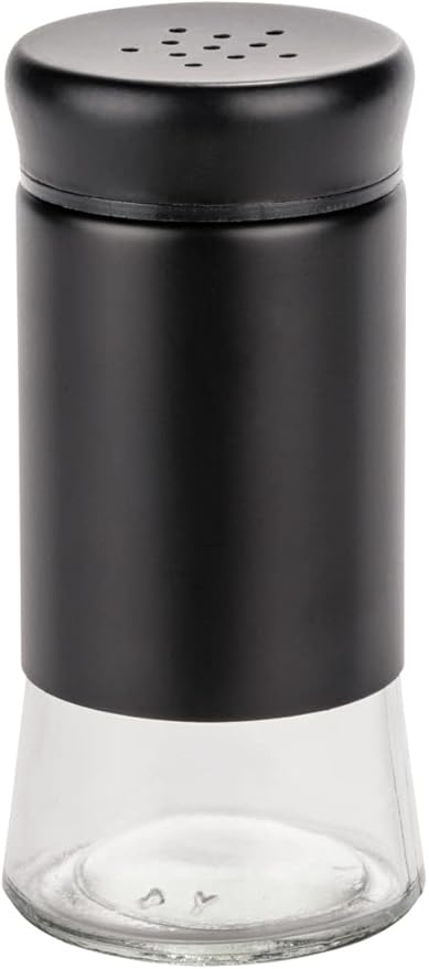 WENKO Boga glass spices set barbecue accessory with 0.14 L black outdoor kitchen spice gift set bottle made of transparent glass with lid made of black plastic Ø 5 x 11.5 cm