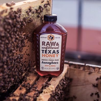 Raw Unfiltered Unpasteurized Texas Honey by Desert Creek Honey 5 lbs (80 oz) Non-GMO Kosher