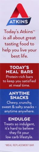 Atkins S’mores Protein Meal Bar High Fiber 1g Sugar 4g Net Carbs Meal Replacement Keto Friendly 5 Count