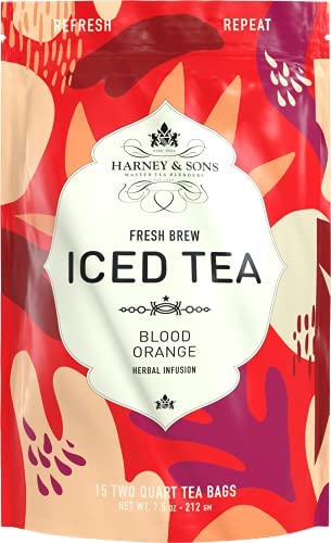 Harney &amp Sons Blood Orange Fresh Brew Iced Tea | 15ct Brews up to 30 quarts of Iced Tea