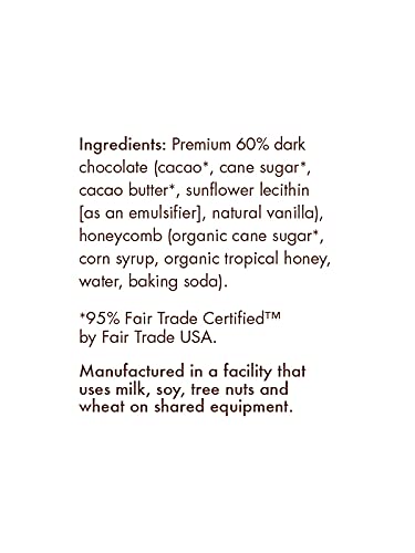 Chuao Chocolatier Honeycomb Dark Chocolate Mini Bars | Gourmet Chocolate Honey Artisan European No Preservatives | For Gift Baskets Christmas Valentines Day Gifts for Women Men | 100 Pack