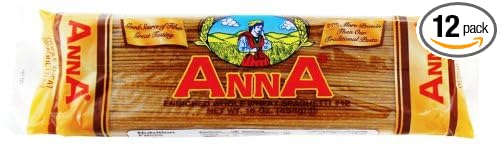 Anna Whole Wheat Spaghetti 16-Ounce Bags (Pack of 20)