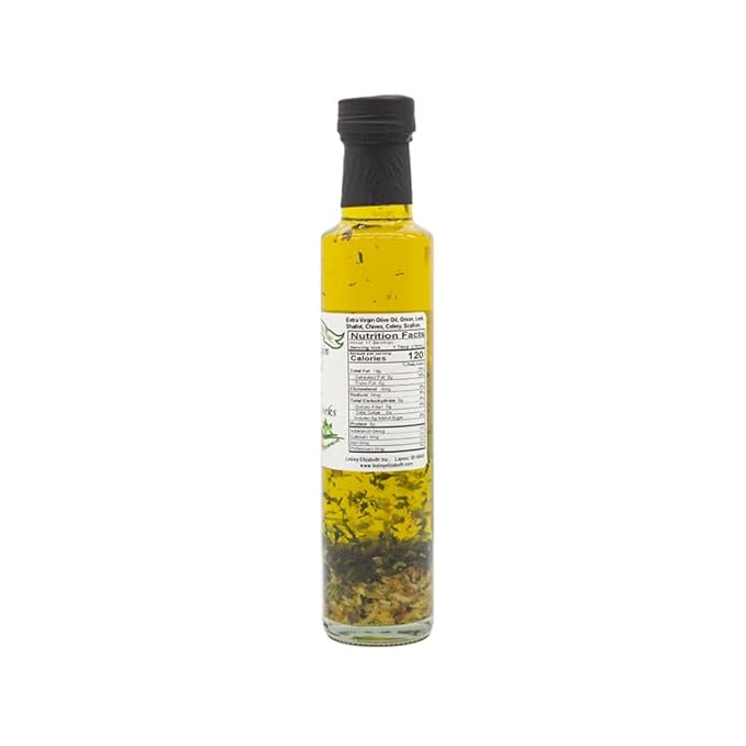 Lesley Elizabeth Extra Virgin Olive Oil with Shallots Scallions &amp Leeks 8.5 fl oz – Small-Batch Allium-Infused EVOO for Sautéing Roasting Dipping &amp Everyday Cooking – All-Natural Plant-Ba