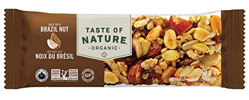Taste of Nature Organic Peanut Bar - Healthy Gluten Free Non GMO Vegan Bars with Mixed Nuts Fruits and Seeds - 16-Count Pack