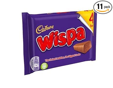 Cadbury Wispa 4 Bars (Pack of 11 Total 44 Bars)