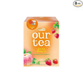 ROASTIQUE Strawberry Peach Rooibos Tea with Real Dried Fruit – Premium Orgainc Tea Sweet Fruit Blend Hot or Iced Tea Eco-friendly PLA bags 8 Tea Bags