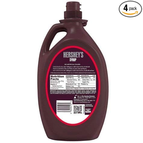 Hershey's Chocolate Syrup Bottle Quarter Module 48-Ounce (Pack of 4)