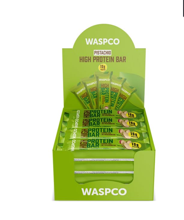 (12 Count) Protein Bars PISTACHIO Gluten Free with 15g Protein and 2g Sugar 50G