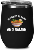 Ramen Lover Black Edition Wine Tumbler 12oz - Powered by game - Food Lovers chicken pumpkin vegan pantry spicy noodles