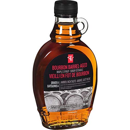 President's Choice Black Label Bourbon Barrel Aged Maple Syrup Amber 236ml/8 fl. oz Imported from Canada}