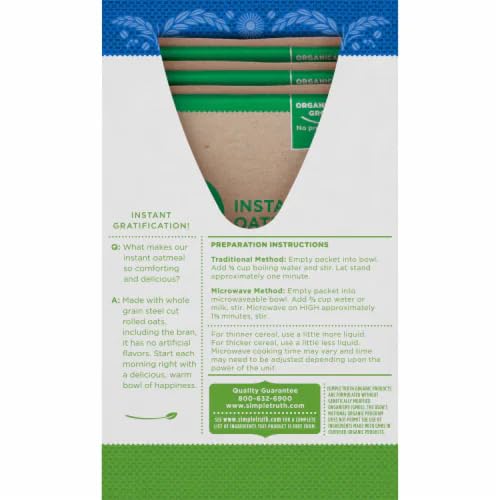 Generic Simple Truth Organic Original Instant Oatmeal 12ct (Pack of 4)
