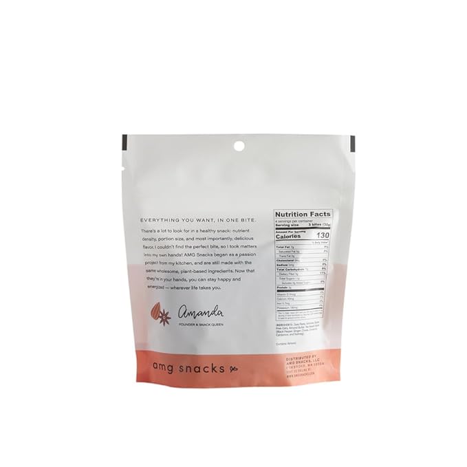 AMG Snacks Almond Chai Energy Bites | 4.3 oz Pack of 6 (72 Bites Total) | Date and Nut Energy Snacks Protein Bars | Non GMO Gluten Free Vegan Protein Bites | Made with All Natural Ingredients