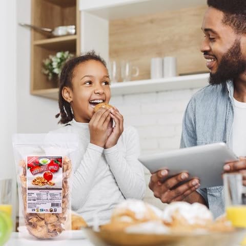 Sunrise Fresh No Sugar Added Dried Sweet Apples: Gluten-Free Low-Calorie No Preservatives Unsulfured -1 lb Resealable Bag of Dehydrated Apple Slices - Delicious Dried Fruit for Healthy Snacking