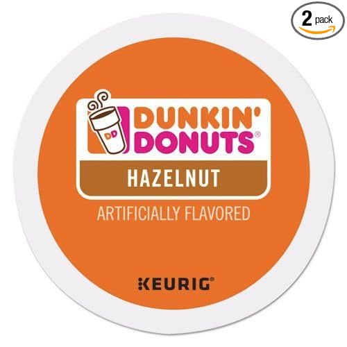Dunkin Donuts Hazelnut Flavored Coffee K-Cups For Keurig K Cup Brewers 48 Count (Packaging May Vary)