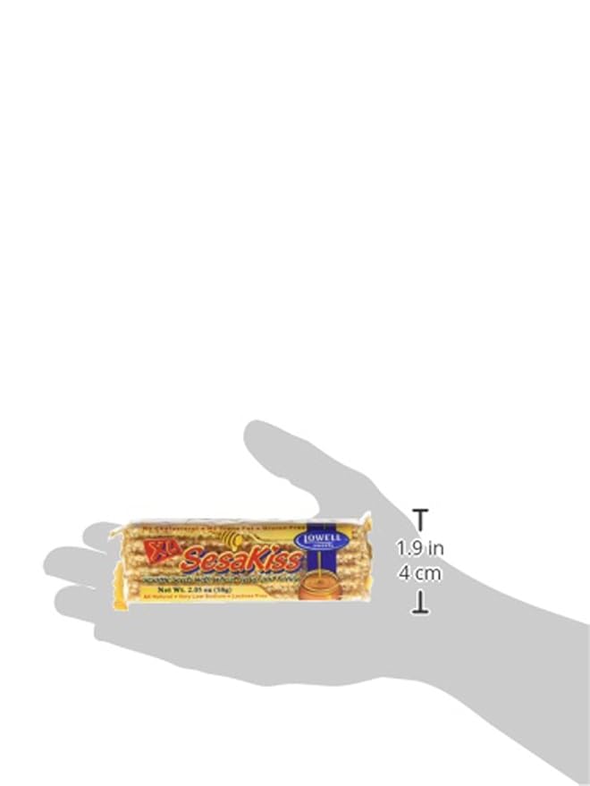 Lowell Foods XL Sesakiss Sesame Thins with Honey Sezamki 2.05 ounce Pack of 24