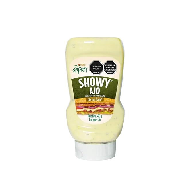 Zafran Salsa Showy Original 390gr y Salsa Showy Ajo 390gr (2 Pack) Showy Zafran Sauce Showy Garlic Sauce Colombian Showy Sauce Showy Safran Sauce Showy Garlic
