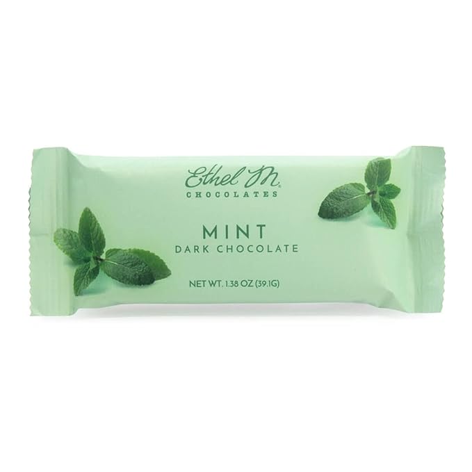 Ethel M Chocolates Premium Dark Mint Chocolate Mint Bars Individually Wrapped Chocolate Candy Bars for Gifting Holidays &amp Everyday Indulgence (24 Pieces)