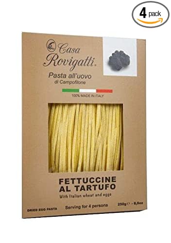 Fettuccine with Truffle (Pack of 4) - Italian Truffle Pasta From the Region of Di Campofilone- Imported Italian Gourmet Egg Pasta- 8.8 ounces / 250 grams