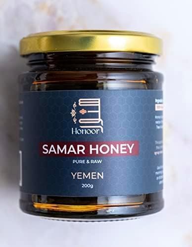 Yemeni Royal Sidr Honey &amp Samar Honey Bundle (2 × 200g) – Unfiltered Unheated Pure &amp Raw Honey – Glass Jar Luxury Honey Set from Yemen