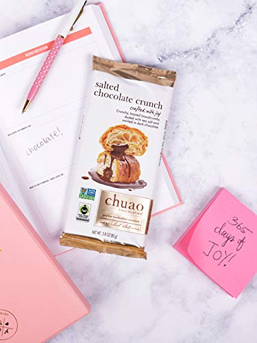 Chuao Chocolatier Salted Chocolate Crunch Dark Chocolate Bars | Gourmet Chocolate Sea Salt Artisan European No Preservatives | For Gift Baskets Christmas Valentines Day Gifts | 12 Pack
