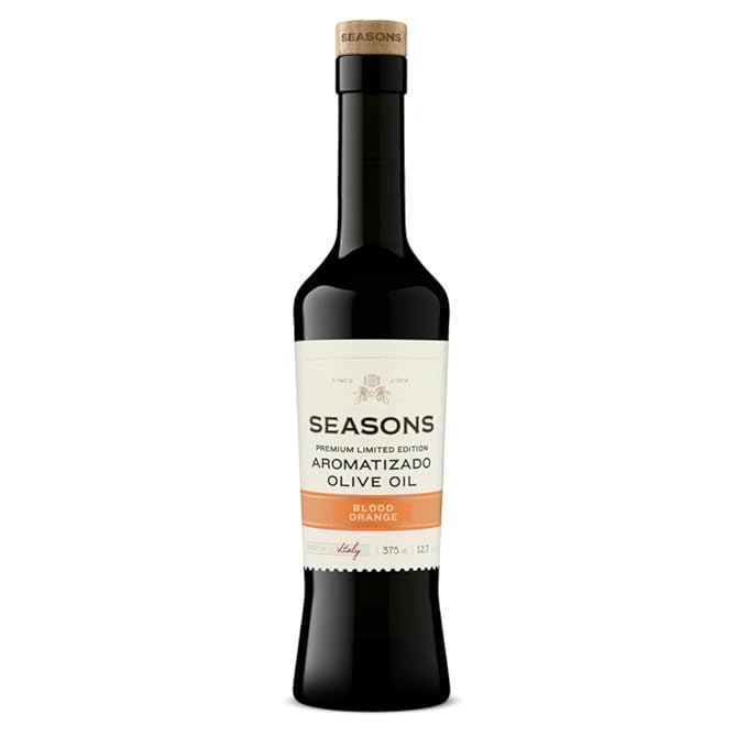 Seasons Blood Orange Infused Olive Oil – Zesty &amp Citrusy Perfect for Salads Roasted Vegetables and Baking (375ml)