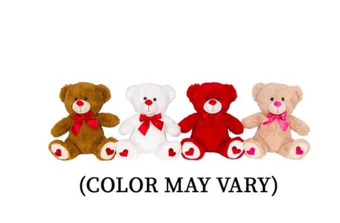 Valentines Day Gift Basket Set with Teddy (Red or White) Heart-Shaped Chocolates Assorted Chocolates for Him or Her