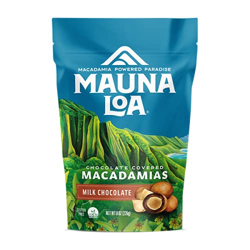 Mauna Loa Premium Hawaiian Chocolate Covered Macadamia Nuts Milk Chocolate Cocoa Dusted 8 Oz Bag (Pack of 1)