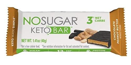 No Sugar Keto Bars - Variety Pack (Chocolate Peanut Butter Fudge Brownie Coffee Crunch Cinnamon Bun) - Low Carb No Sugar Keto Snack Food with Keto Friendly Macros (24 x 1.41oz bars)