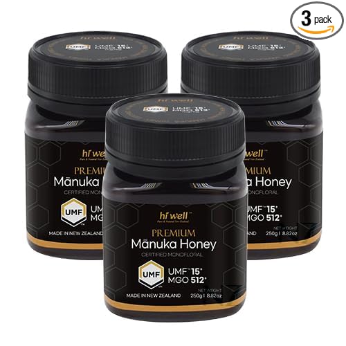 (Pack of 3) Hi Well Premium Manuka Honey Certified Monofloral UMF 15+ MGO 515+ 250g