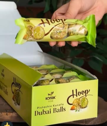 72 Dubai Chocolate Balls – 2 Flavors (36 Whole Almond Coconut &amp 36 Kunafa Pistachio) – Gourmet Gift Office Treat Friends Gathering – 24 Packs (27g each) – Total 22.86 Oz