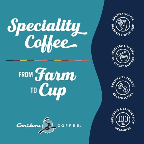 Caribou Coffee Medium Roast Naturally Decaffeinated Ground Coffee 100% Arabica Coffee - Caribou Blend 72 Ounces (6 Bags of 12 Ounces)