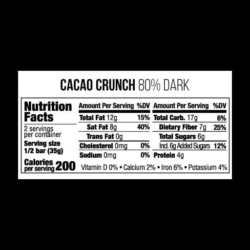Taza Chocolate Organic Amaze Bar 80% Stone Ground Cacao Crunch 2.5 Ounce (10 Count) Vegan