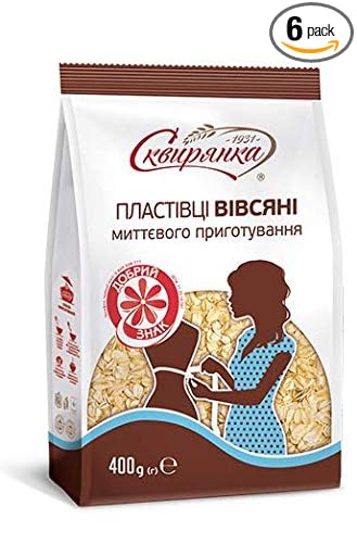 Skvira Oat Flakes Instant GMO Free No Added Sugar Halal Certificate 400 gr / 14.12 OZ (12 Pack)