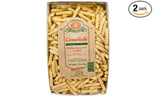 Rustichella d'Abruzzo Durum Wheat Cannolicchi Pasta - 17.6 oz (2 Pack)