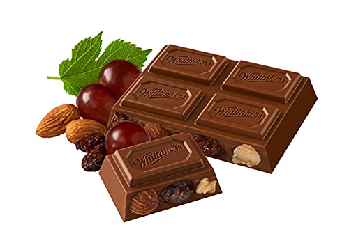 Whittaker's Fruit and Nut Chocolate Block 250g (Pack of 4) （Made in New Zealand）