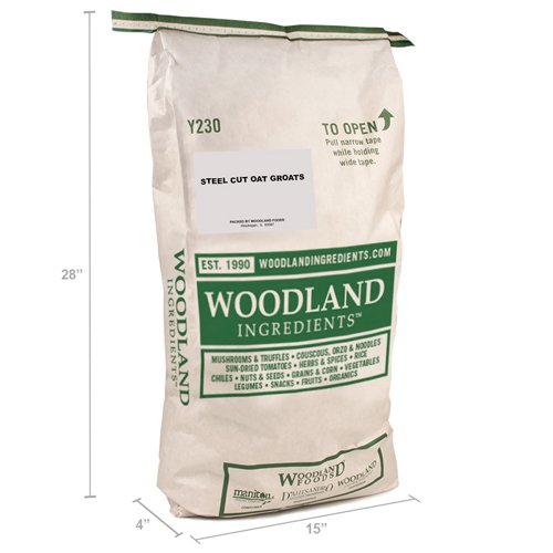 D'Allesandro Coarse Steel Cut Oats Groats 25 lb Bag All Natural Non-GMO Kosher Golden Oat Groats with Nutty Flavor and Chewy Texture Ideal for Breakfast Oatmeal