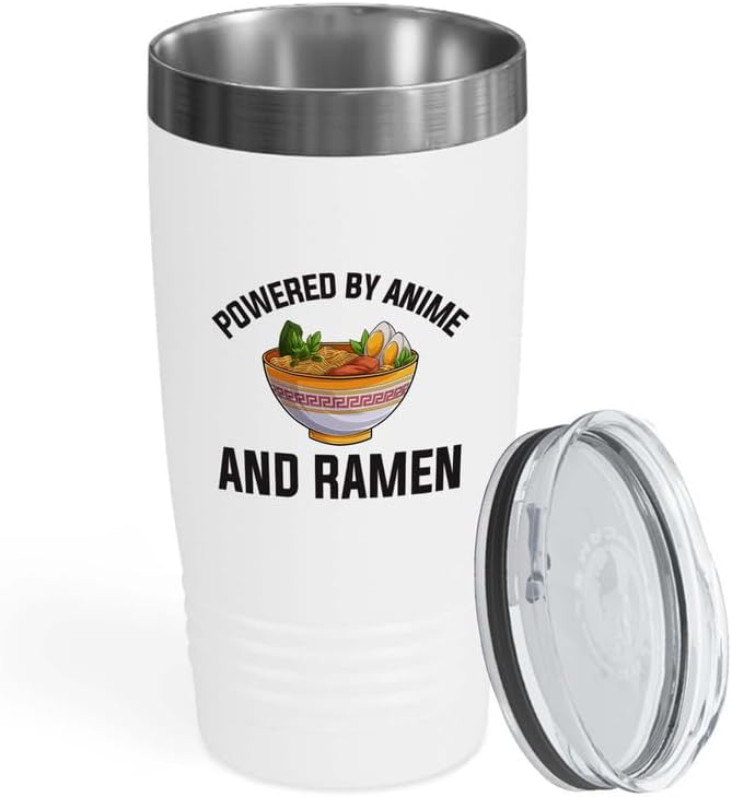 Ramen Lover White Edition Tumbler 20oz - Powered by anime - Food Lovers chicken pumpkin vegan pantry spicy noodles