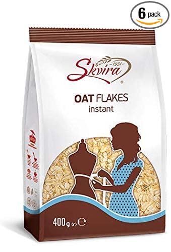 Skvira Oat Flakes Instant GMO Free No Added Sugar Halal Certificate 400 gr / 14.12 OZ (6 Pack)
