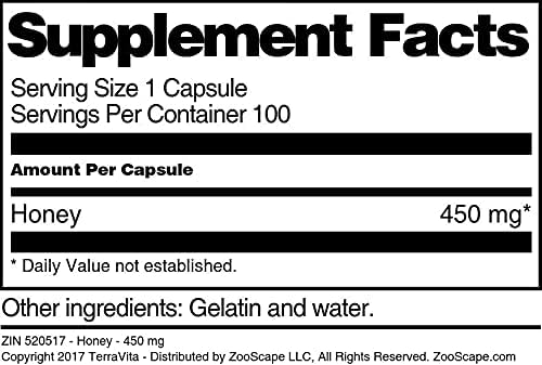 Honey - 450 mg (100 Capsules ZIN: 520517)