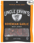 Uncle Ervins Jerky Bohemian Garlic 3 oz (Pack of 15)