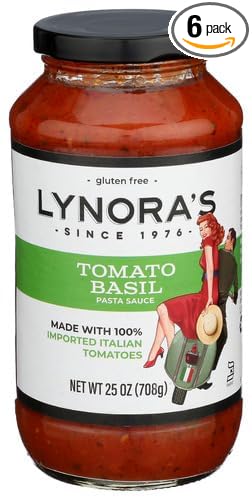 Lynoras Tomato Basil Sauce 25 oz (Pack of 6)