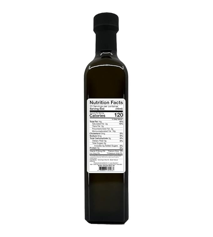 In Love Gourmet Extra Virgin Olive Oil Butter Natural Flavor Infused Gourmet Olive Oil 500ML/16.9oz Awesome Buttery Flavored Extra Virgin Olive Oil.