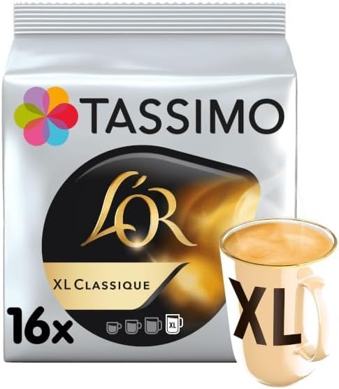 Tassimo L'OR Espresso XL Classique Coffee Pods (Pack of 4 Total 64 Capsules)