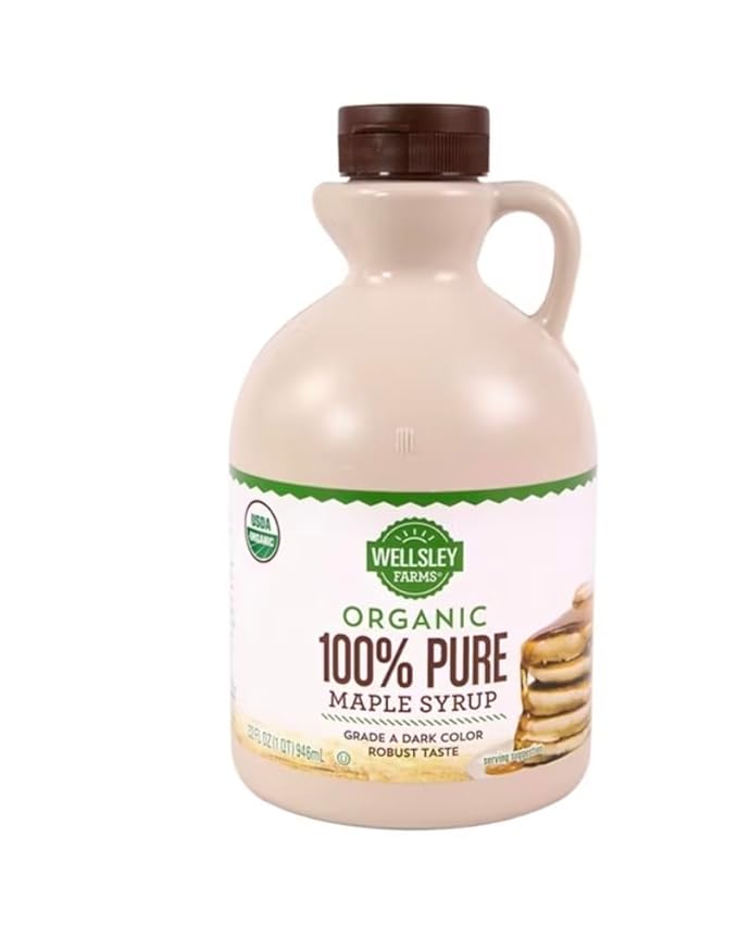 Organic Grade A Dark 100% pure Maple Syrup 32 oz. Well-sle Farm.