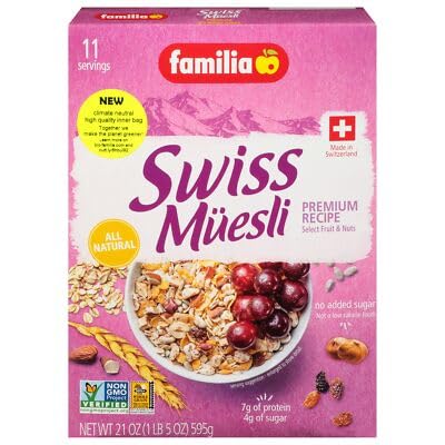 Familia Swiss Muesli Cereal No Sugar 21 oz (Pack of 6)