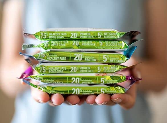 No Sugar Keto Bar Snack - Low Carb No Sugar Keto Snack Food with Keto Friendly Macros (24 x 1.41oz Bars Chocolate Chip Cookie Dough)