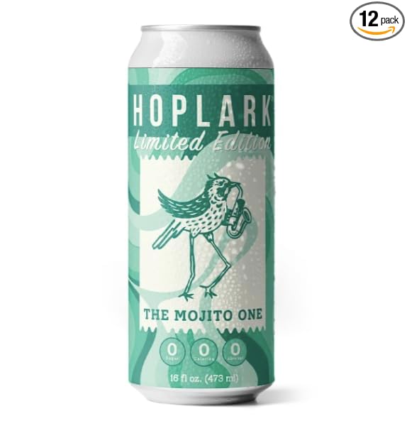 HOPLARK Sparkling HopTea – THE MOJITO ONE 16fl oz Tall Cans (Pack of 12) – Unsweetened – Antioxidants – Polypohenols – Zero Calorie – Caffeine Free