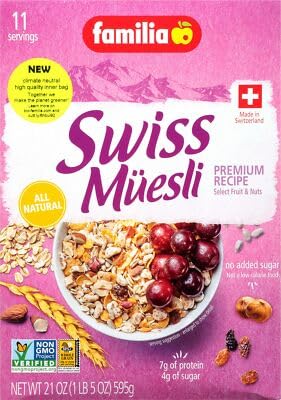 Familia Swiss Muesli Cereal No Sugar 21 oz (Pack of 6)