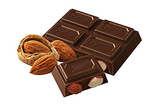 Whittaker's Dark Almond Chocolate Block 250g (Pack of 4) （Made in New Zealand）